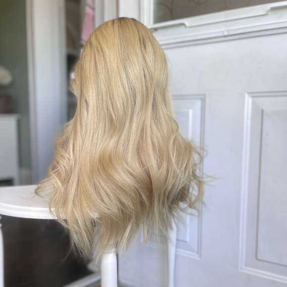 Highline Wigs / Toppers By Sharon Premium Human Hair Silk Top long blonde topper - Picture 9 of 16